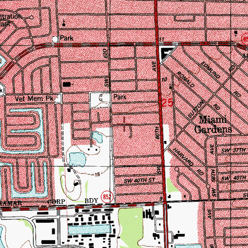 Topographic Map of La Palm Trailer Park, FL