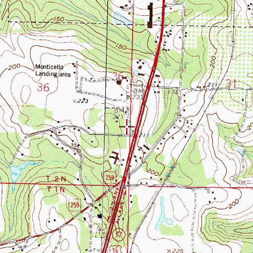 Topographic Map of Central Church of Christ, FL