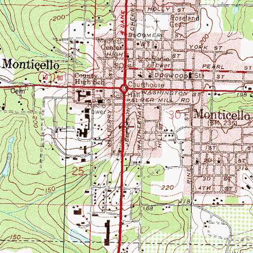 Topographic Map of Church of Christ, FL