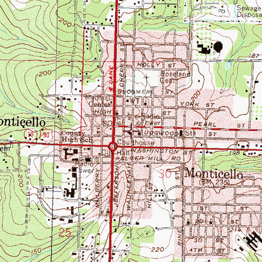 Topographic Map of First Presbyterian Church, FL