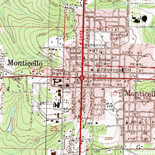 Topographic Map of First United Methodist Church, FL