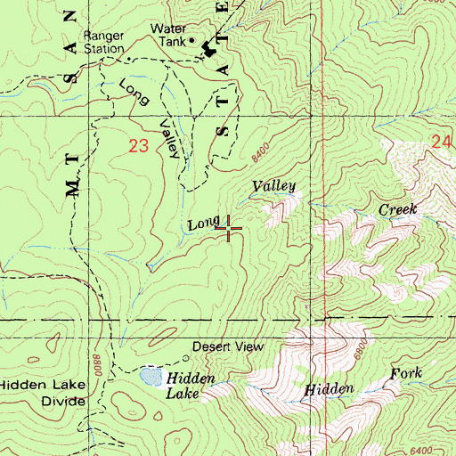 Topographic Map of Long Valley, CA