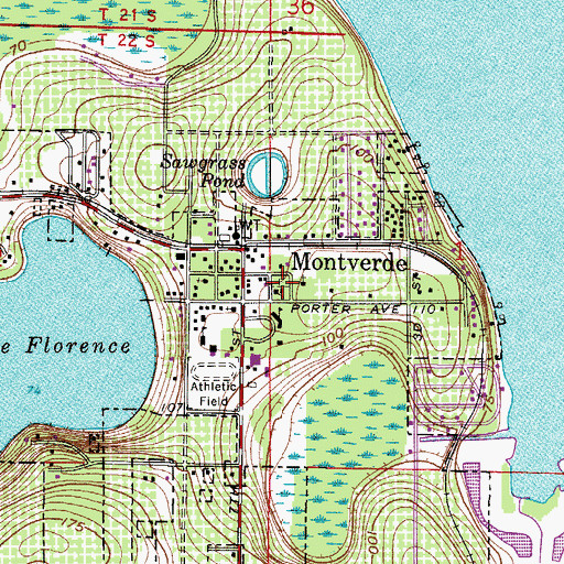 Topographic Map of Montverde United Methodist Church, FL