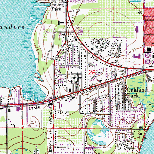 Topographic Map of Hibiscus Mobile Home Community, FL