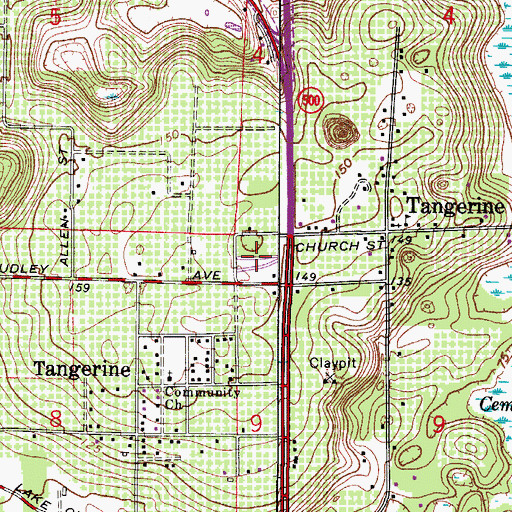 Topographic Map of Sunny Pines Mobile Home Park, FL