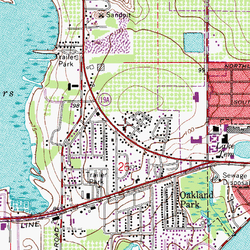 Topographic Map of Central Christian Church, FL