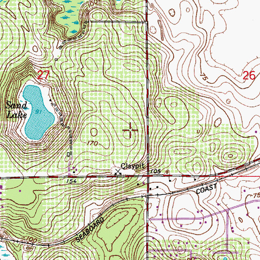 Topographic Map of Round Lake Christian Church, FL