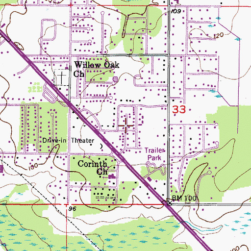 Topographic Map of The Palms Mobile Home Park, FL