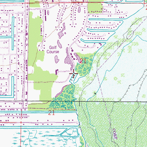Topographic Map of Harbour Village Marina, FL