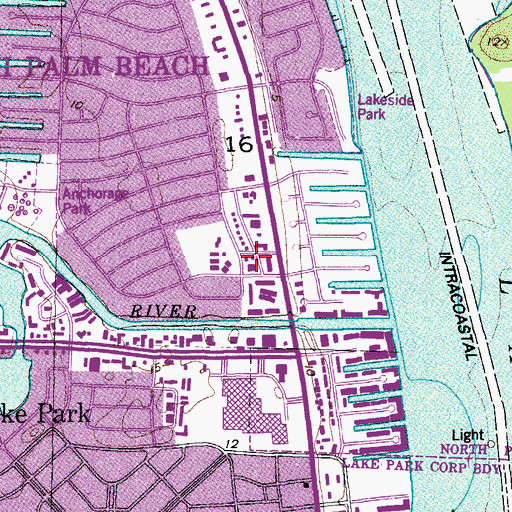 Topographic Map of North Palm Beach Public Library, FL