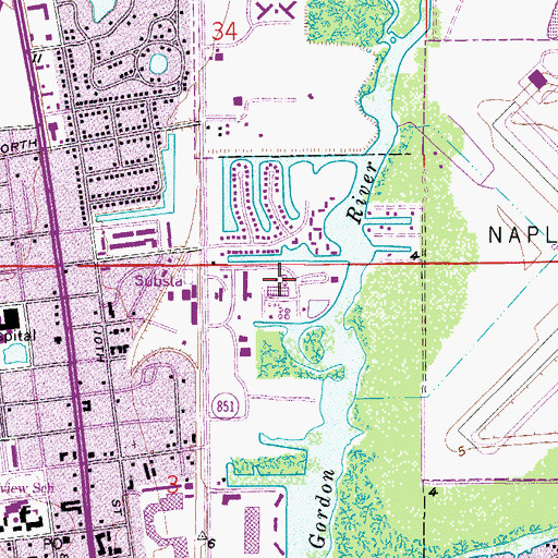 Topographic Map of City of Naples Wastewater Treatment Facility, FL