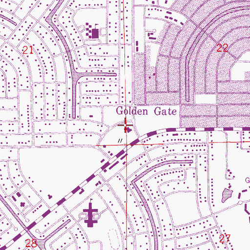 Topographic Map of Golden Gate Community Center, FL