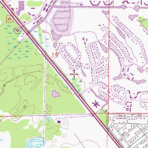 Topographic Map of Collier County Public Library East Naples Branch, FL