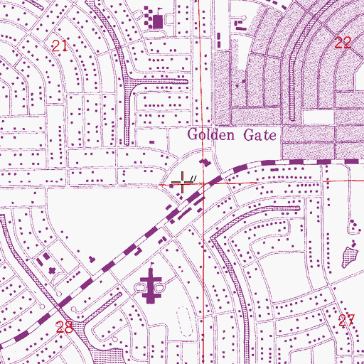 Topographic Map of Collier County Public Library Golden Gate City Branch, FL