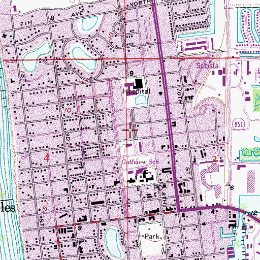Topographic Map of Collier County Public Library Naples Branch, FL