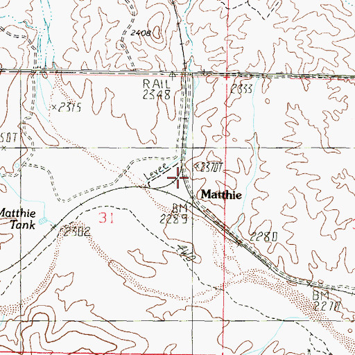 Topographic Map of Matthie, AZ