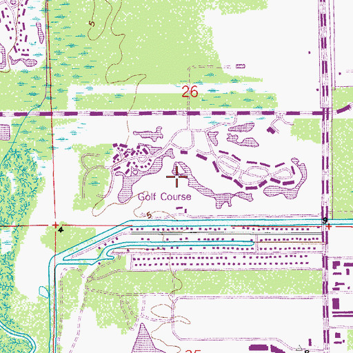 Topographic Map of Miccosukee Golf and Country Club, FL
