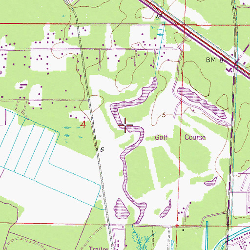 Topographic Map of Miona Lake Golf Club, FL
