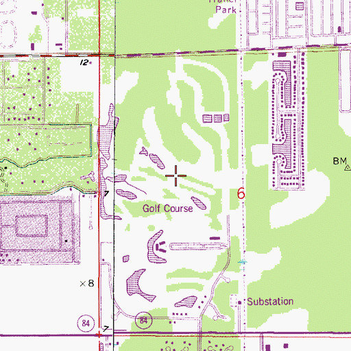 Topographic Map of Mizner Country Club, FL