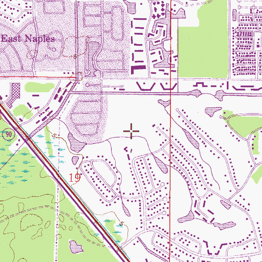 Topographic Map of Mustang Golf Course, FL