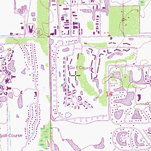 Topographic Map of Okeechobee Golf and Country Club, FL
