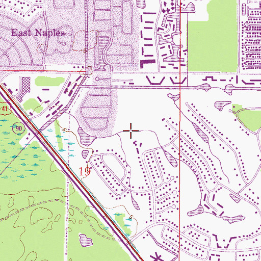 Topographic Map of Orange Park Country Club, FL