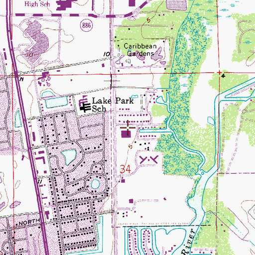 Topographic Map of Naples Post Office, FL
