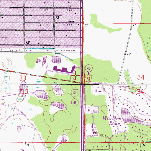 Topographic Map of Vanderbilt Post Office, FL