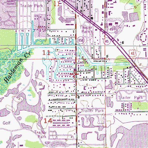 Topographic Map of Gulf Shores Marina, FL