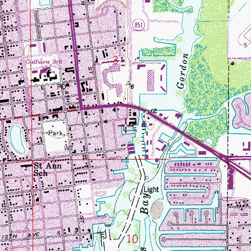 Topographic Map of Ole Marina Docks, FL