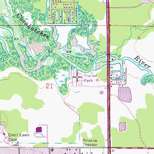 Topographic Map of Palm River Mobile Home Park, FL