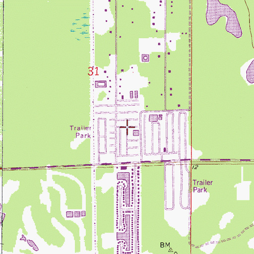 Topographic Map of Southwind Mobile Village, FL