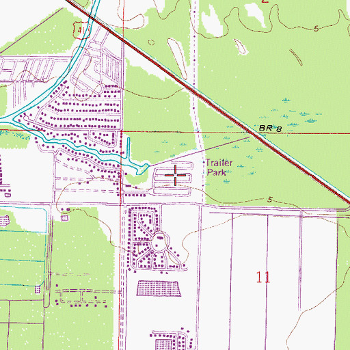 Topographic Map of Marco Shores Estates Mobile Home Park, FL