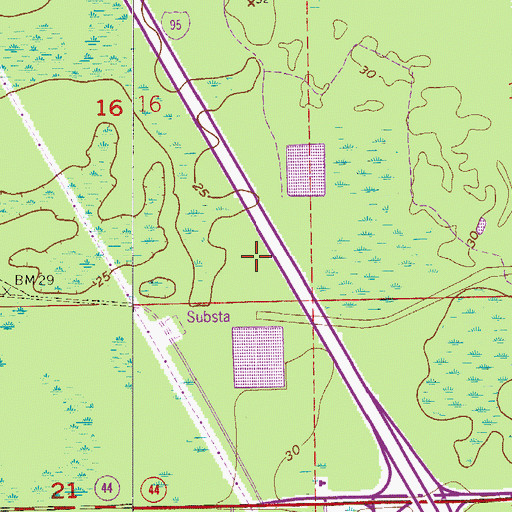 Topographic Map of New Smyrna Beach Water Reclamation Facility, FL