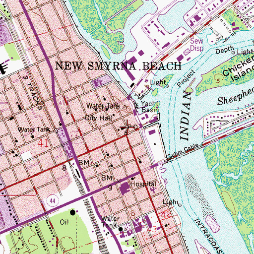 Topographic Map of New Smyrna Museum of History, FL
