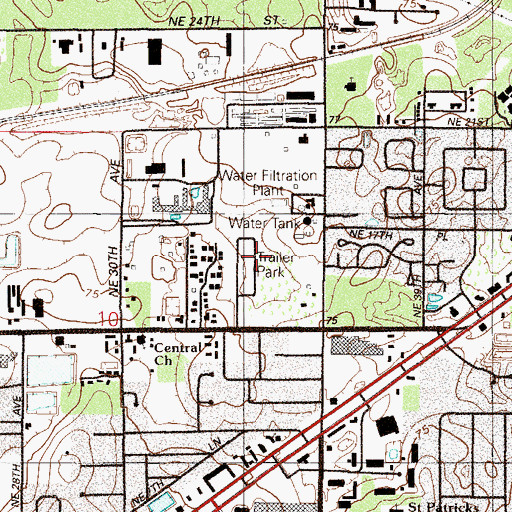 Topographic Map of Cala Springs Mobile Home Park, FL