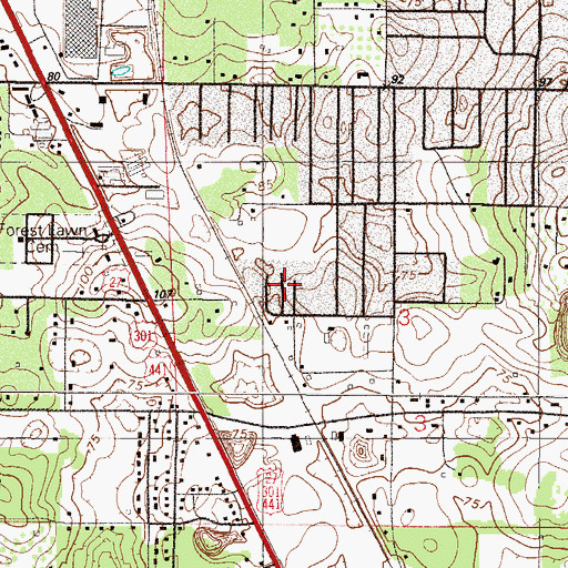 Topographic Map of Southeast Side Mobile Home Park, FL