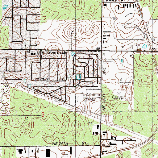 Topographic Map of Spanish Oaks Mobile Home Park, FL