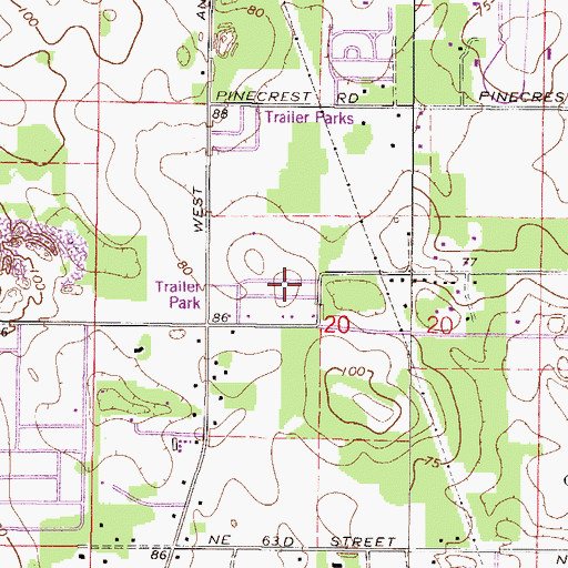 Topographic Map of Villages of Ocala West Mobile Home Park, FL