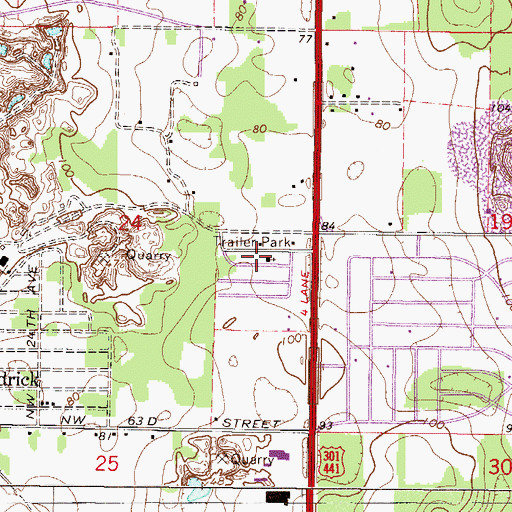 Topographic Map of Wandering Oaks Mobile Home Park, FL