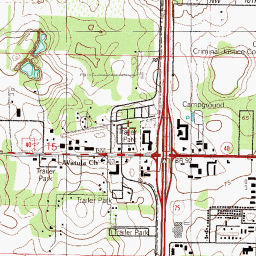 Topographic Map of West Village Mobile Home Park, FL