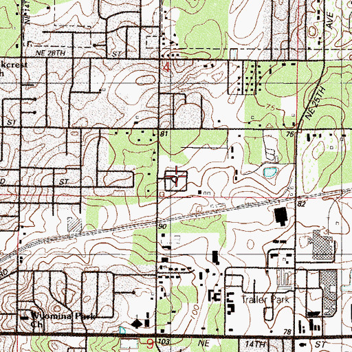 Topographic Map of Arbors of Ocala Mobile Home Park, FL