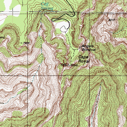 Topographic Map of Cape Royal, AZ
