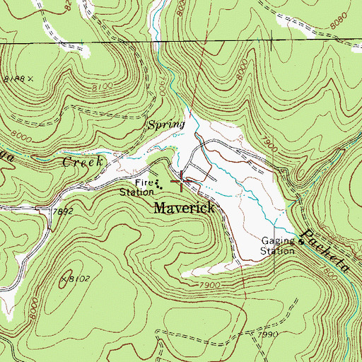 Topographic Map of Maverick, AZ