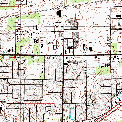 Topographic Map of Blue Skies Estates Mobile Home Park, FL
