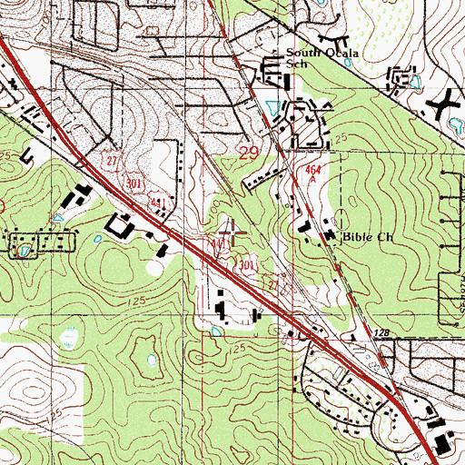 Topographic Map of Cherry Hill Mobile Home Park, FL