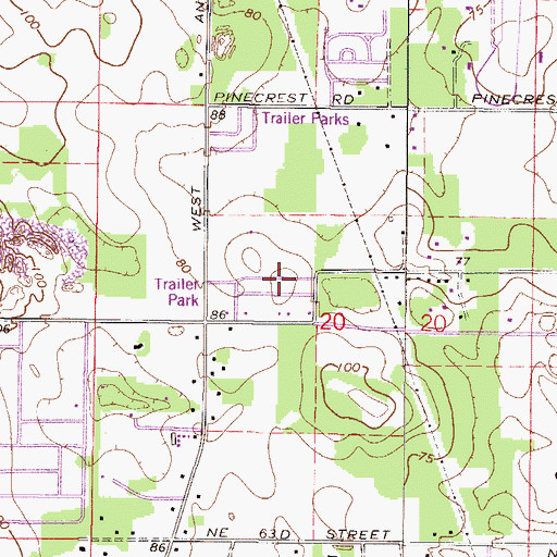 Topographic Map of Clifton Mobile City Mobile Home Park, FL