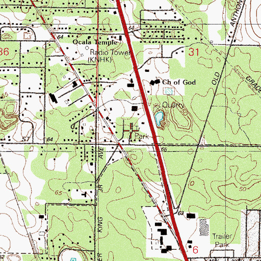 Topographic Map of Country Oaks Mobile Home Park, FL
