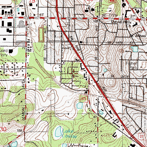Topographic Map of Country Town Village Mobile Home Park, FL
