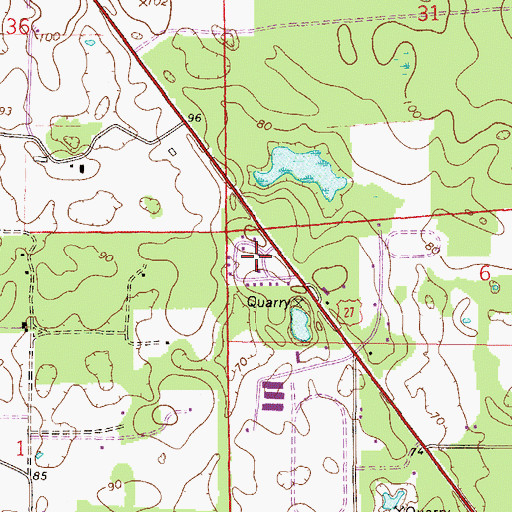 Topographic Map of Crystal Springs Mobile Home Park, FL
